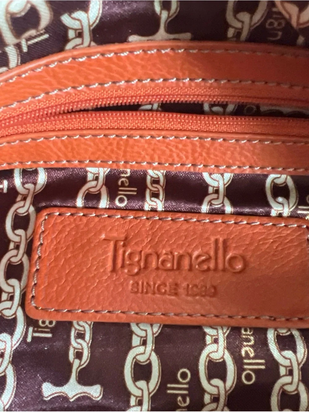VTG Tignanello BRICK Leather Shoulder Bucket Bag Hobo EUC Almost Fall Ya All